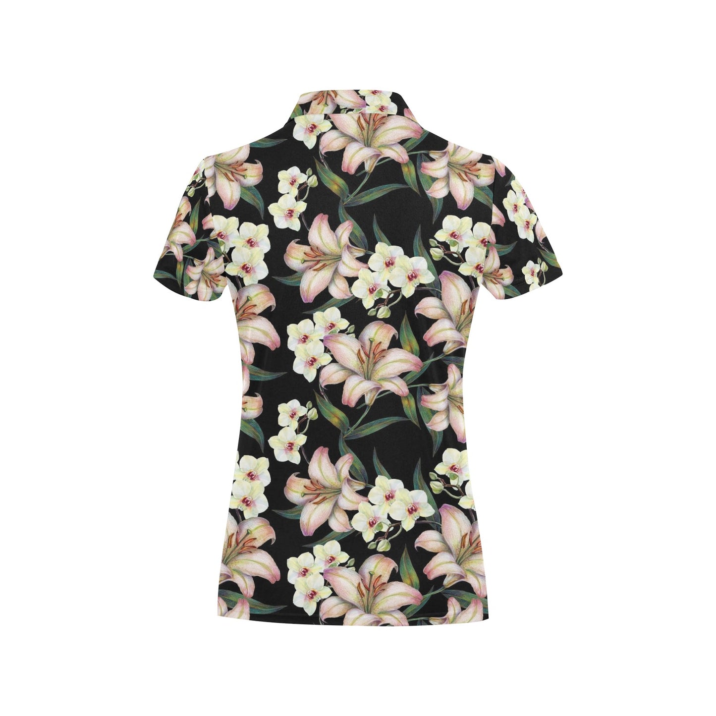 Lily Pattern Print Design LY03 Women's Polo Shirt