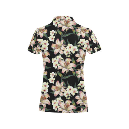 Lily Pattern Print Design LY03 Women's Polo Shirt