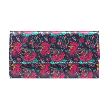 Old School Tattoo Print Women's Trifold Wallet