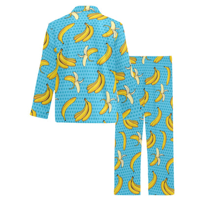 Banana Pattern Print Design BA08 Men's Long Pajama Set