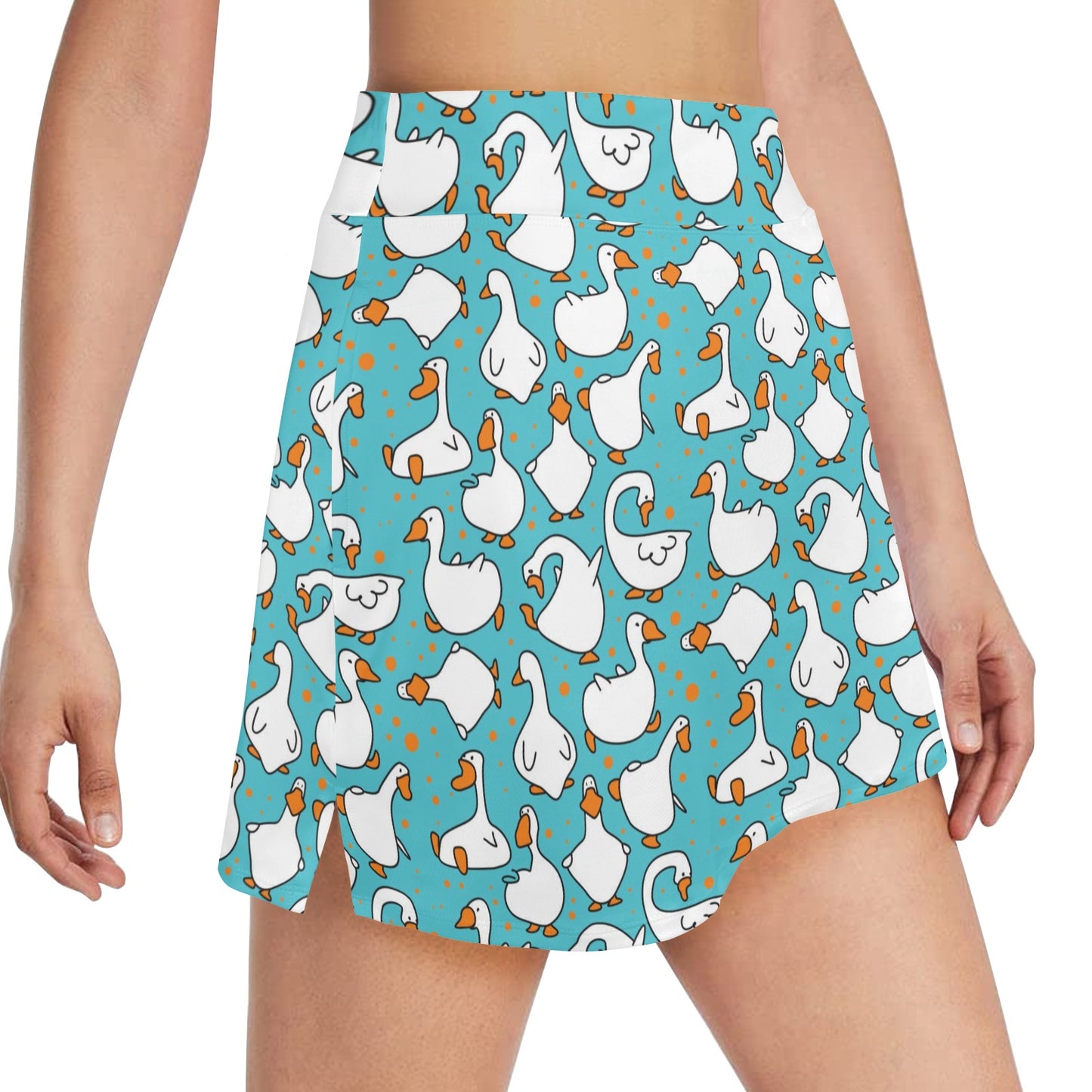 Goose Print Design LKS403 17" Golf & Pickleball Skort with Pockets