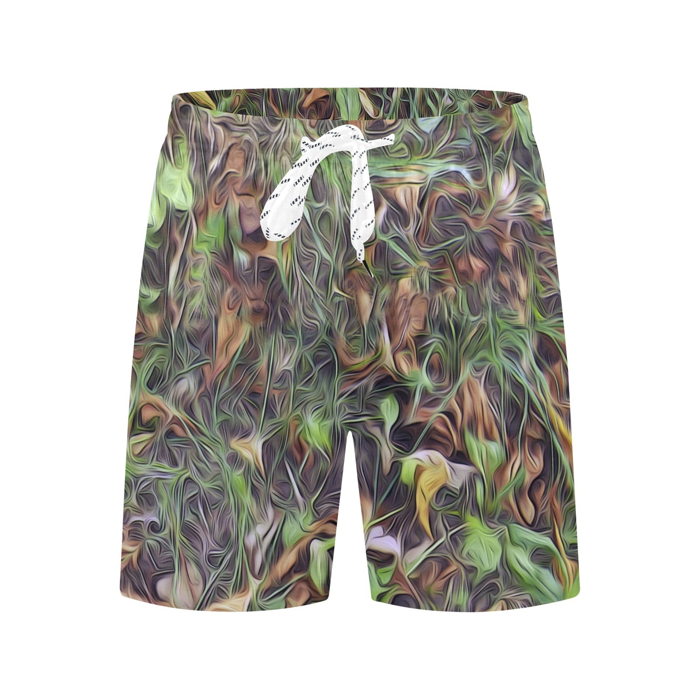 Camouflage Realistic Tree Print Men's Swim Trunks Beach Shorts