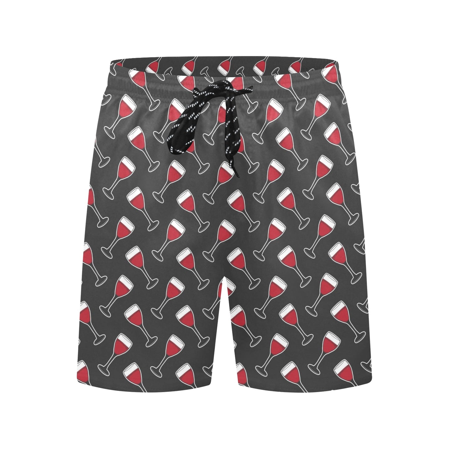 Wine Print Design LKS308 Men's Swim Trunks Beach Shorts
