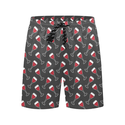 Wine Print Design LKS308 Men's Swim Trunks Beach Shorts