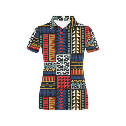 Kente Pattern Print Design 02 Women's Polo Shirt