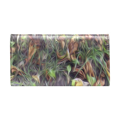 Camouflage Realistic Tree Print Women's Trifold Wallet