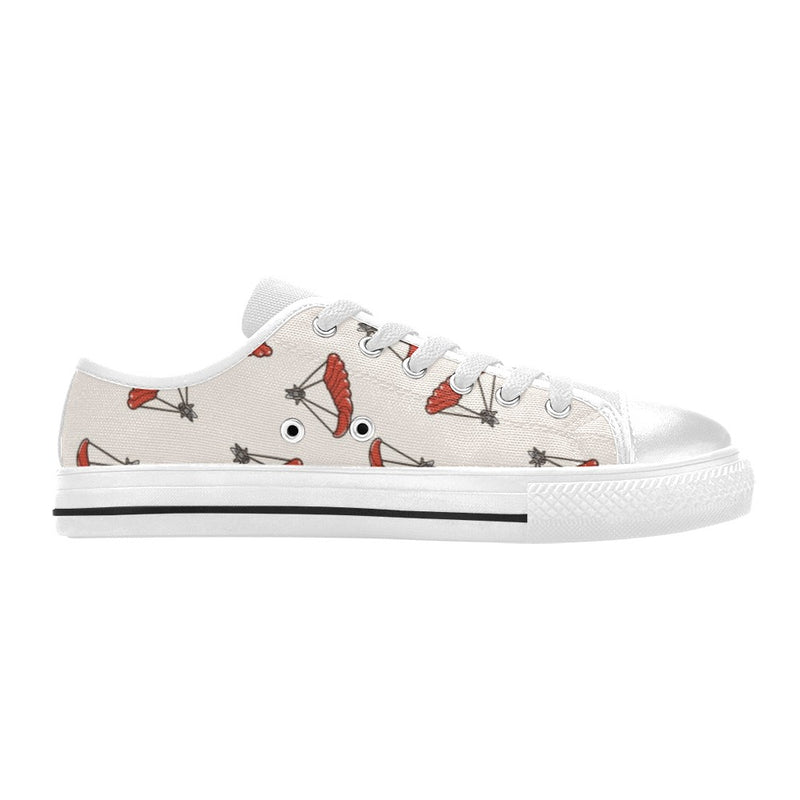 Skydiver Print Design LKS302 Women's White Low Top Shoes