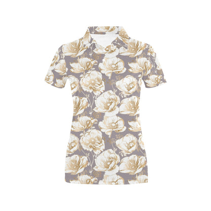 Anemone Pattern Print Design AM05 Women's Polo Shirt