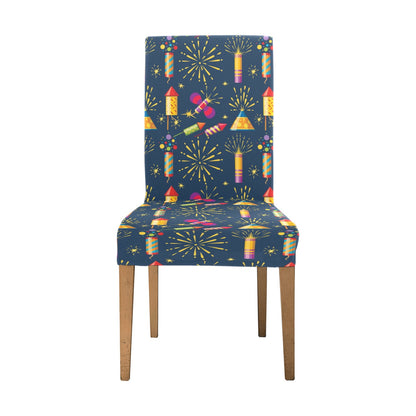 Firework Sparkling Rockets Print Design LKS306 Dining Chair Slipcover