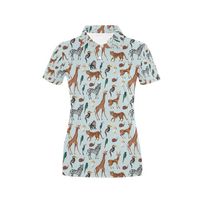 Safari Animal Print Design LKS306 Women's Polo Shirt