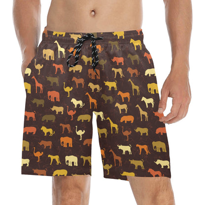 Safari Animal Print Design LKS301 Men's Swim Trunks Beach Shorts