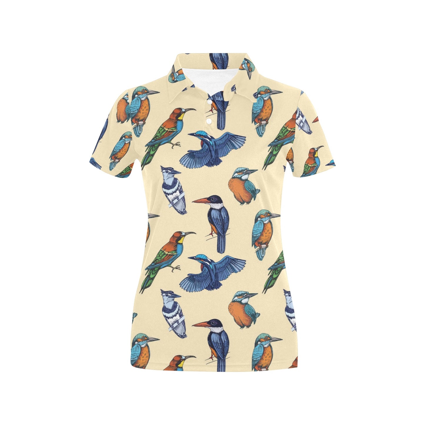 Kingfisher Bird Pattern Print Design 04 Women's Polo Shirt