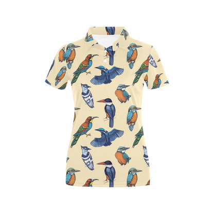 Kingfisher Bird Pattern Print Design 04 Women's Polo Shirt