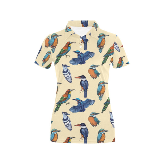 Kingfisher Bird Pattern Print Design 04 Women's Polo Shirt