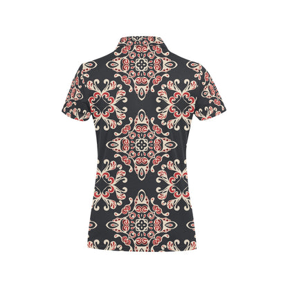 Medallion Pattern Print Design 01 Women's Polo Shirt
