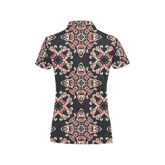 Medallion Pattern Print Design 01 Women's Polo Shirt
