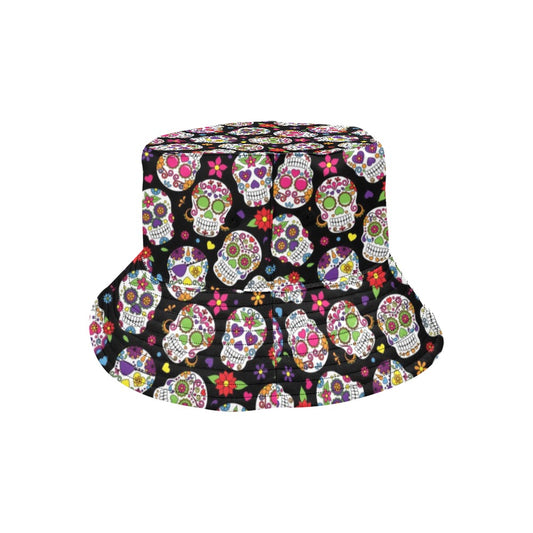Sugar Skull Print Design LKS302 Unisex Bucket Hat