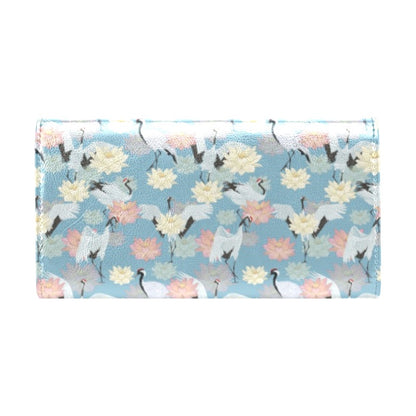 Water Lily Print Design LKS304 Women's Trifold Wallet