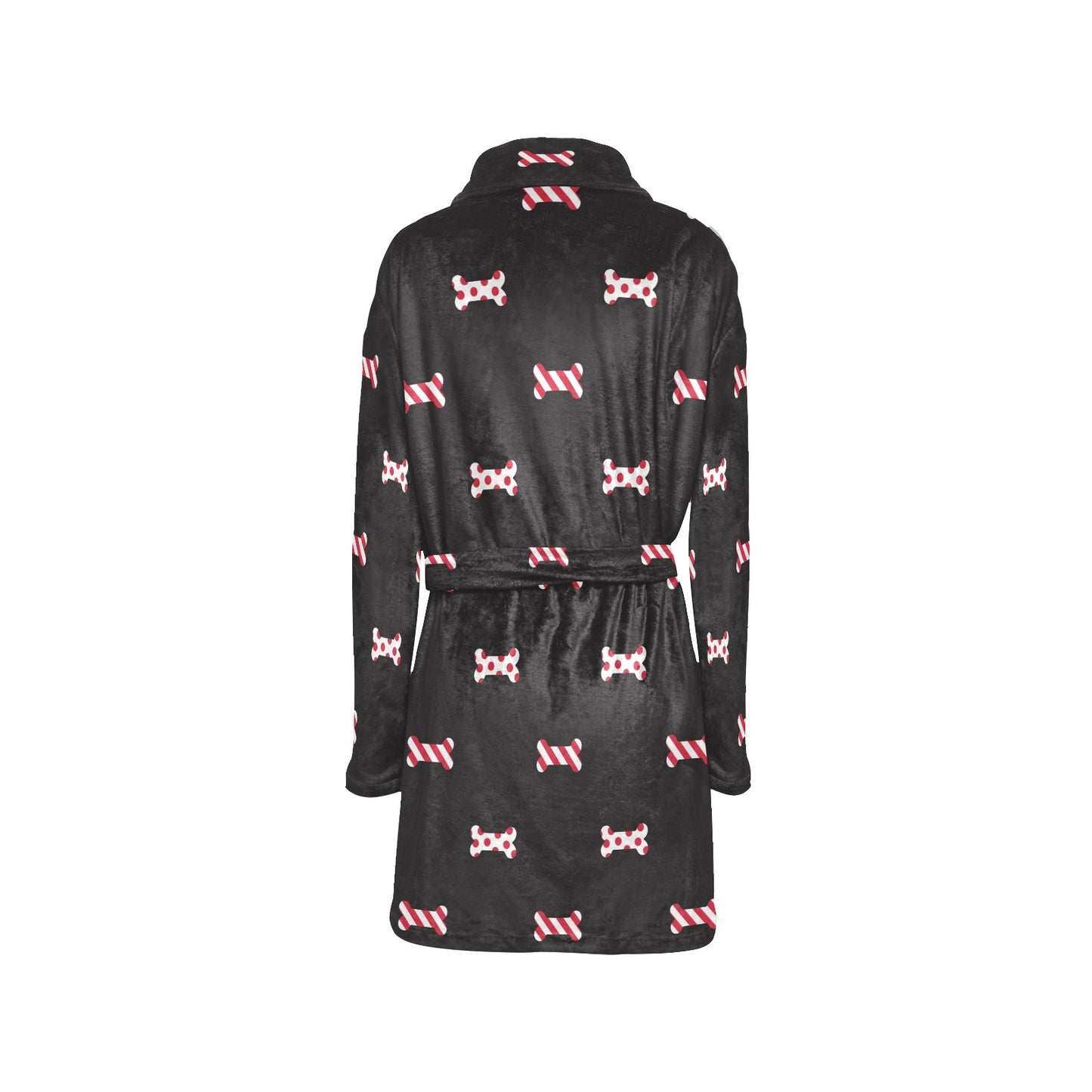 Dog Bone Pattern Print Design 04 Women's Fleece Robe