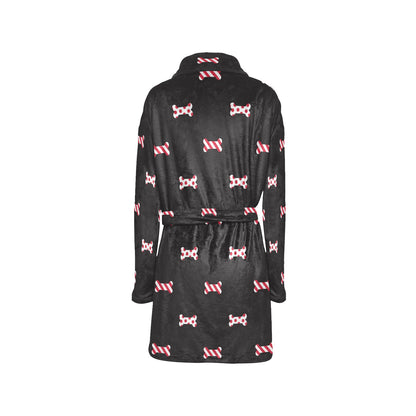Dog Bone Pattern Print Design 04 Women's Fleece Robe