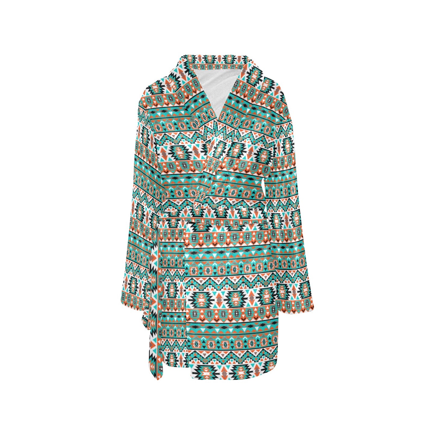Indian Navajo Ethnic Themed Design Print Women's Fleece Robe