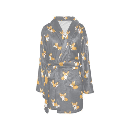 Pembroke Welsh Corgis Pattern Print Design A02 Women's Fleece Robe