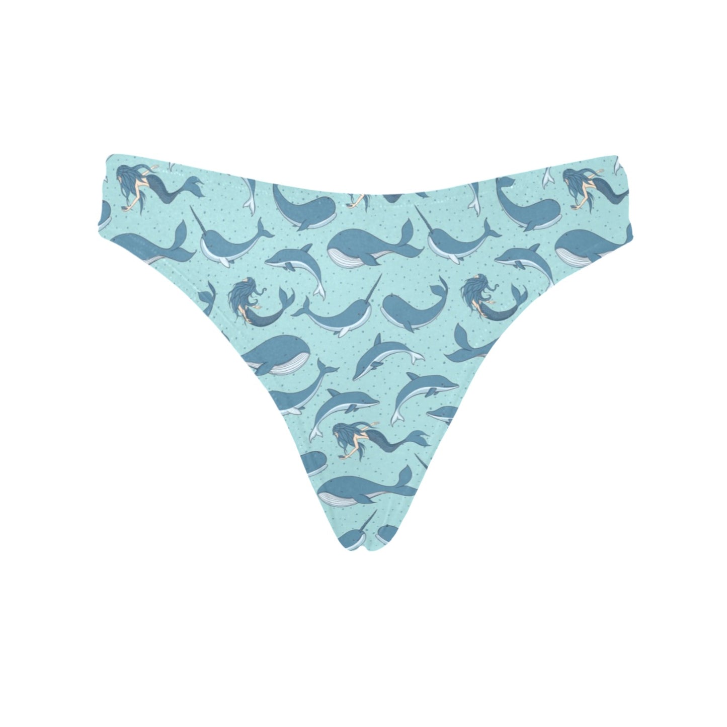 Narwhal Themed Print Women's Thongs