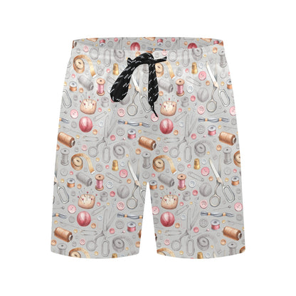 Sewing Equipment Print Design LKS302 Men's Swim Trunks Beach Shorts