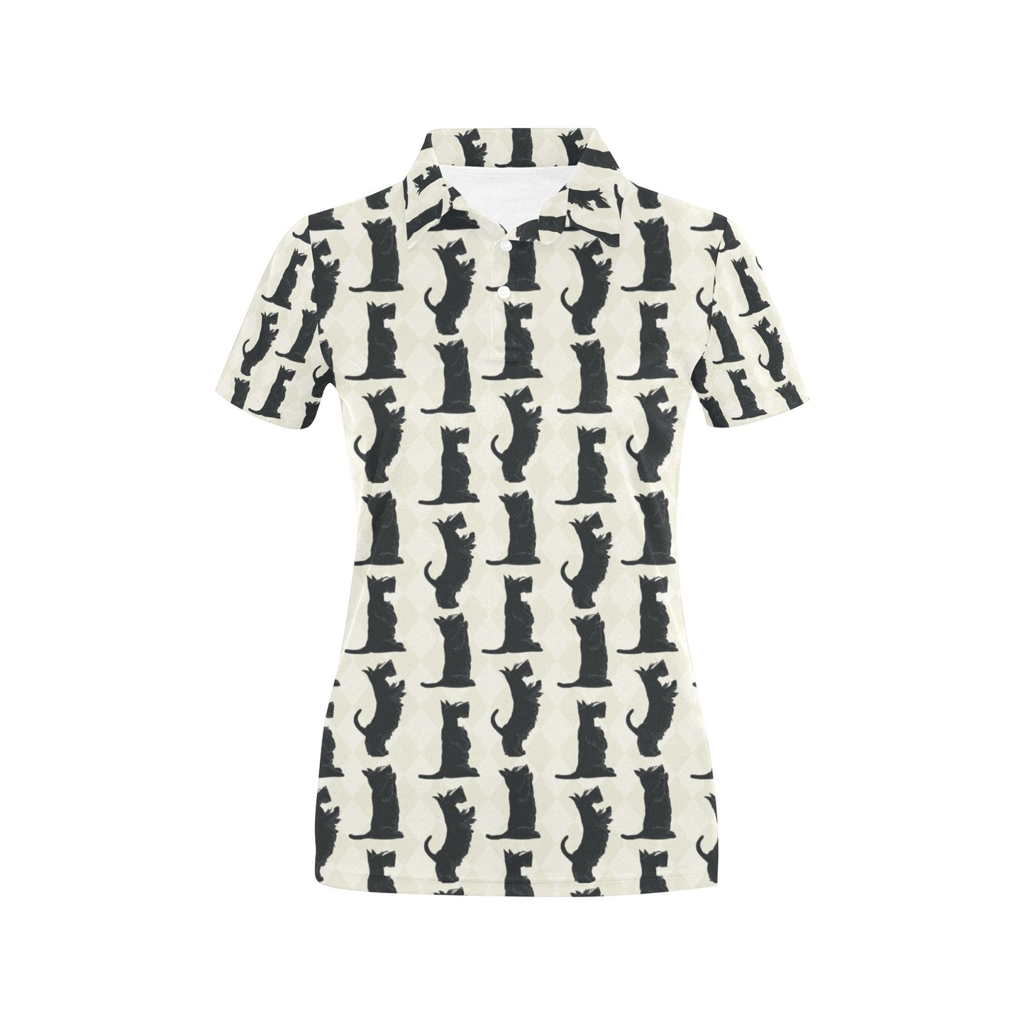 Scottish Terriers Print Design LKS309 Women's Polo Shirt