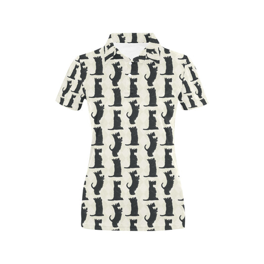 Scottish Terriers Print Design LKS309 Women's Polo Shirt