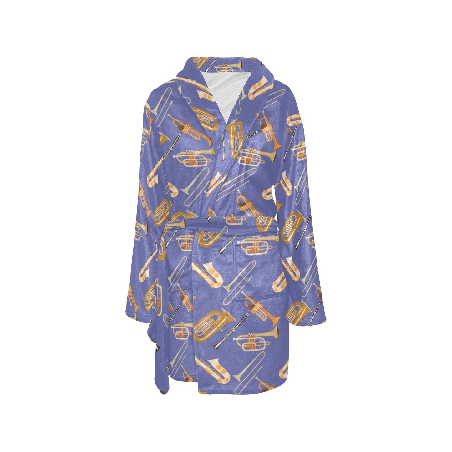 Trombone Pattern Print Design 02 Women's Fleece Robe