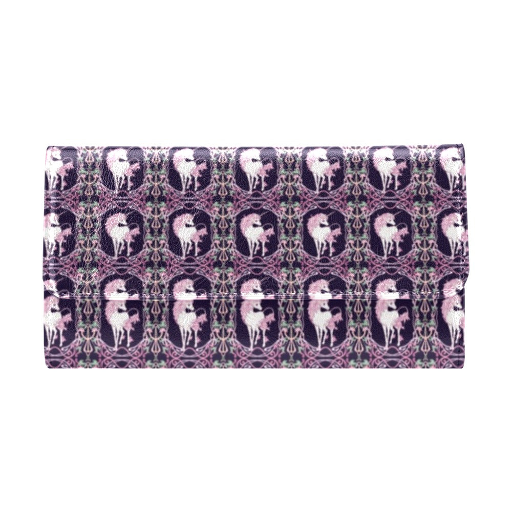 Unicorn Fantastic Flower Women's Trifold Wallet