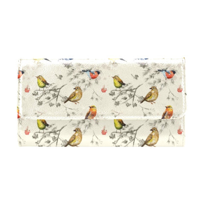 Bird Watercolor Design Pattern Women's Trifold Wallet