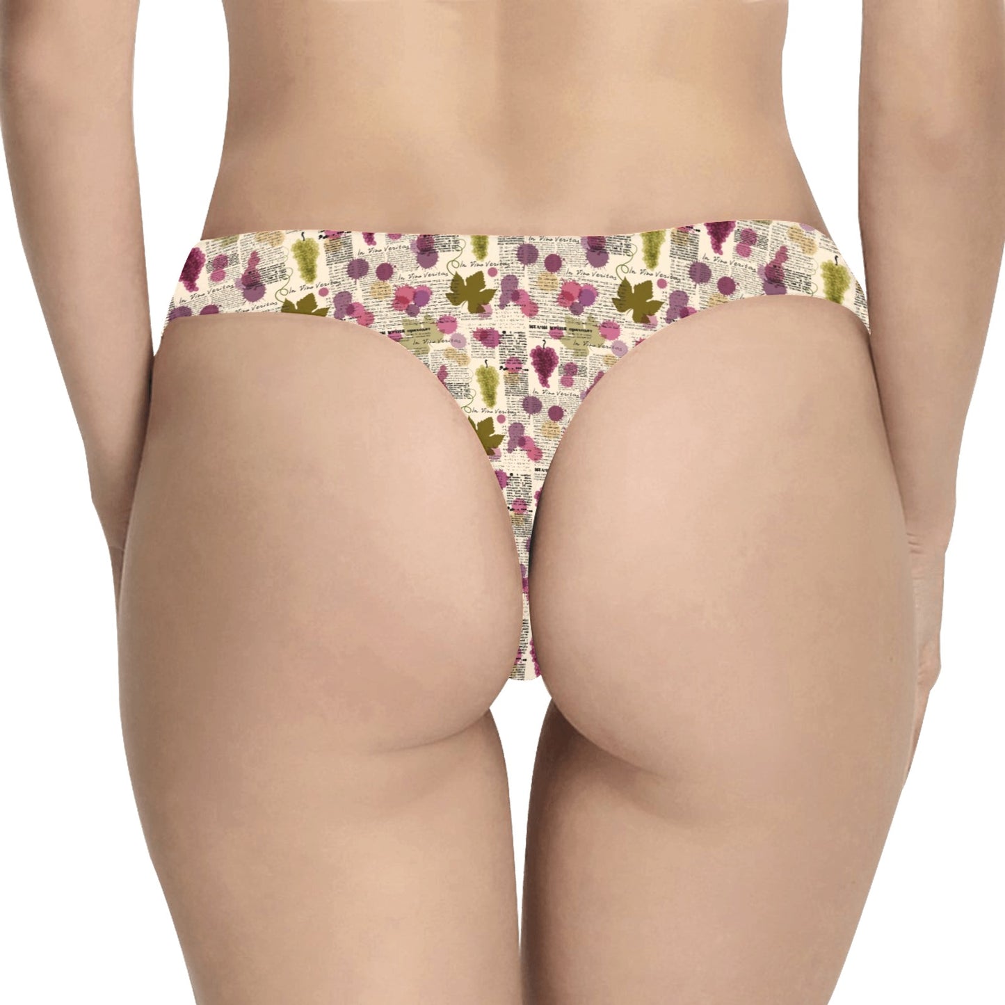 Wine Style Design Print Women's Thongs
