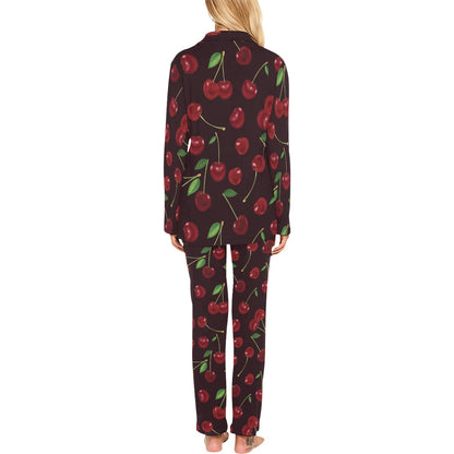 Cherry Fresh Pattern Women's Long Pajama Set