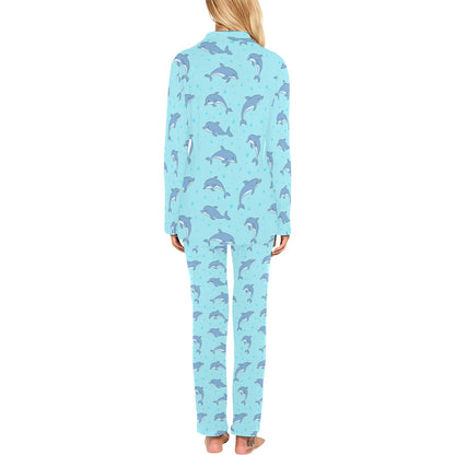 Dolphin Baby Cute Print Pattern Women's Long Pajama Set