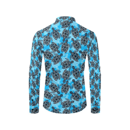 Tribal Pattern Print Design LKS307 Men's Long Sleeve Dress Shirt