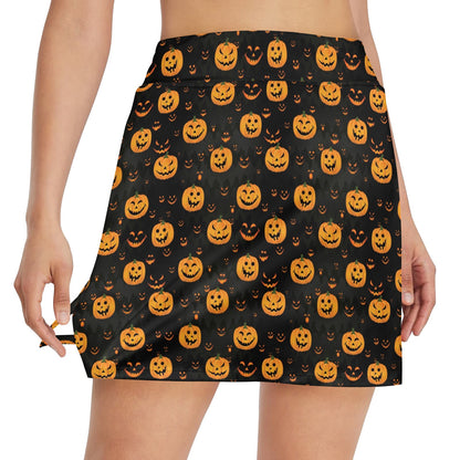 Halloween Print Design LKS401 17" Golf & Pickleball Skort with Pockets