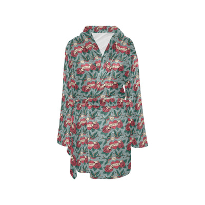 Tattoo Heart Print Design LKS301 Women's Fleece Robe