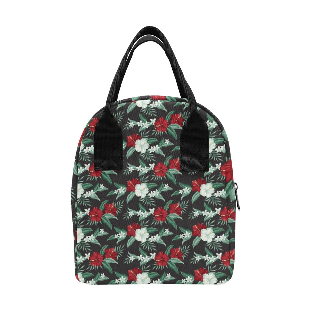 Tropical Flower Print Design LKS303 Insulated Lunch Bag