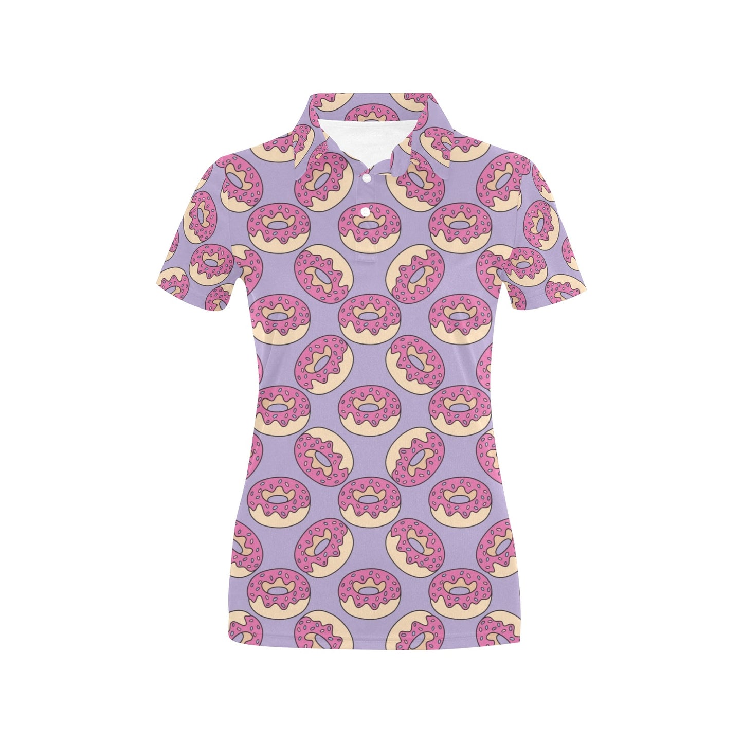 Donut Pattern Print Design DN015 Women's Polo Shirt