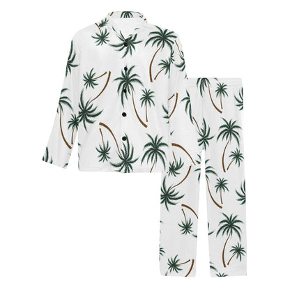 Palm Tree Pattern Print Design PT07 Men's Long Pajama Set