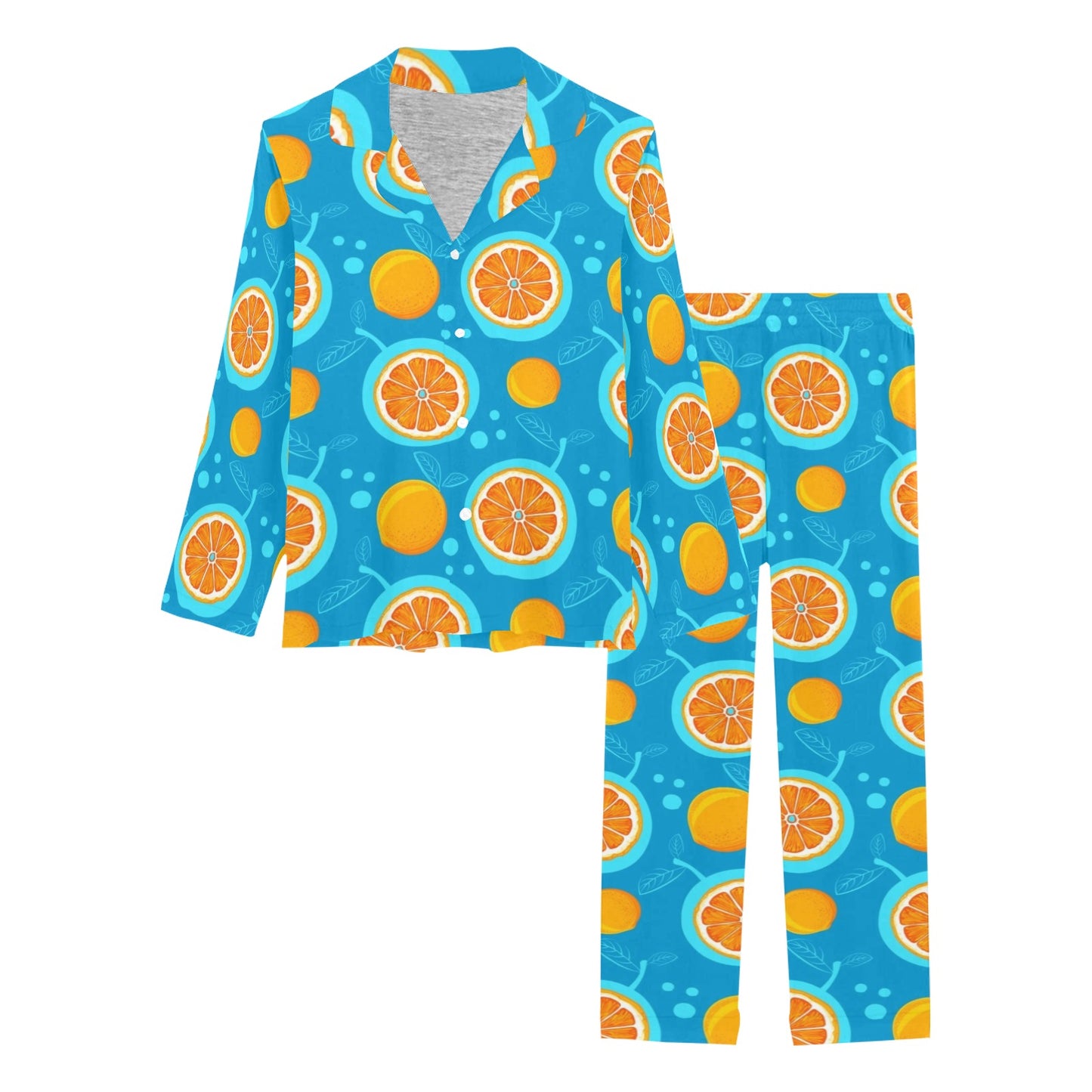 Grapefruit Pattern Print Design GF03 Women's Long Pajama Set