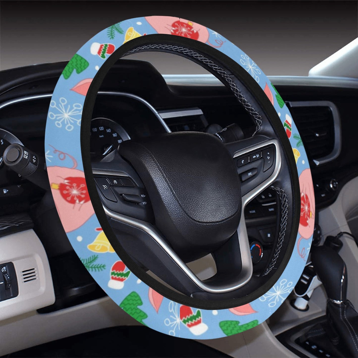 Pig Print Design LKS404 Steering Wheel Cover with Elastic Edge
