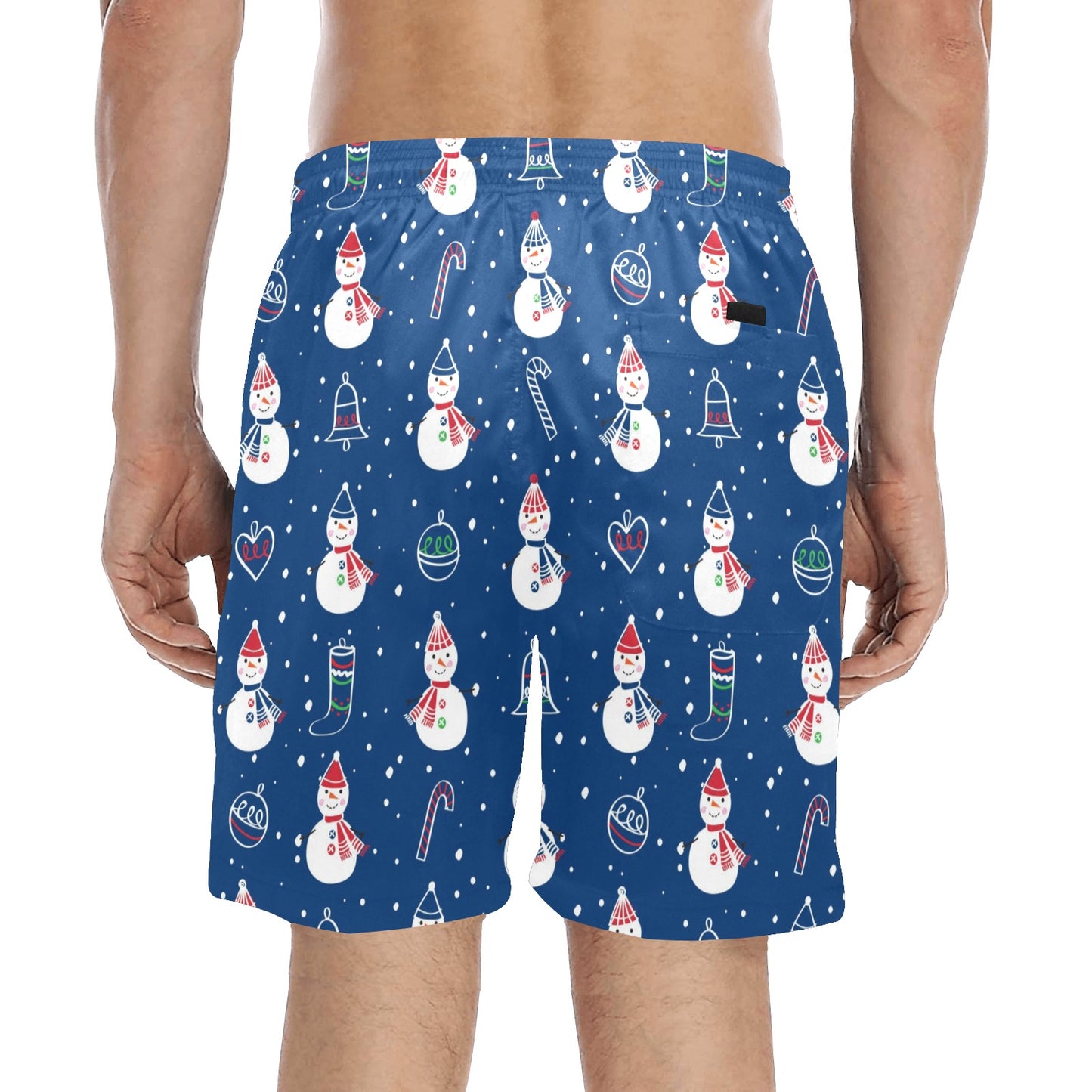 Snowman Print Design LKS306 Men's Swim Trunks Beach Shorts