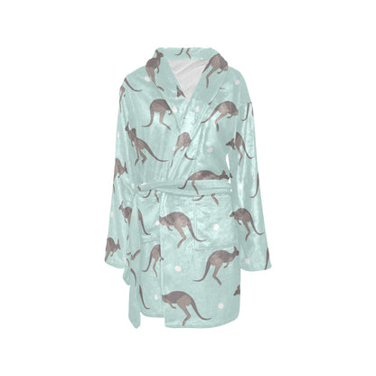 Kangaroos Pattern Print Design 04 Women's Fleece Robe