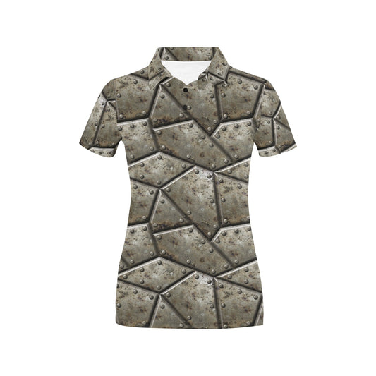 Armor Pattern Print Design 01 Women's Polo Shirt