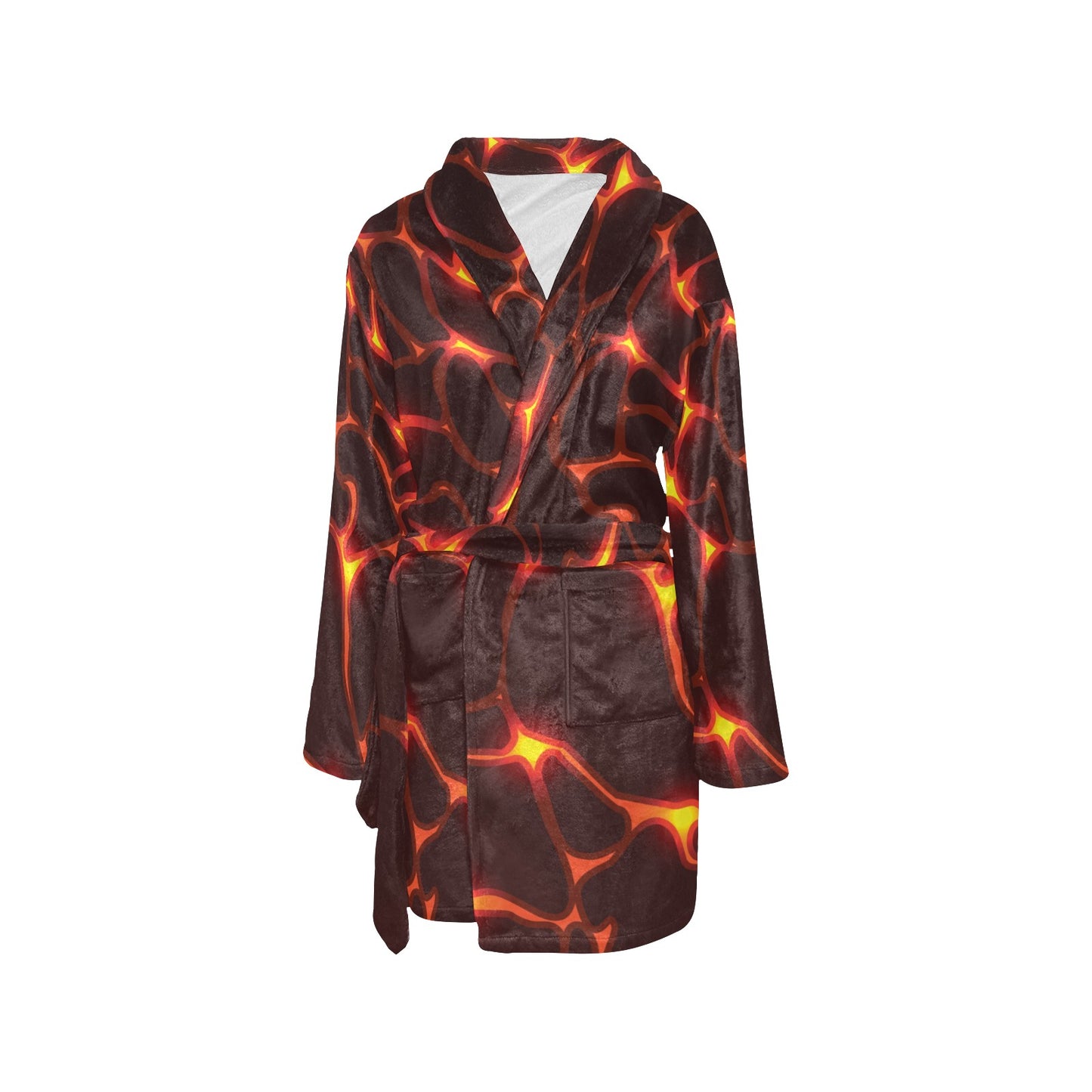 Lava Pattern Print Design 02 Women's Fleece Robe