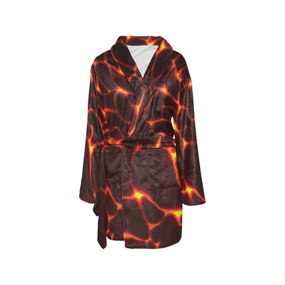 Lava Pattern Print Design 02 Women's Fleece Robe