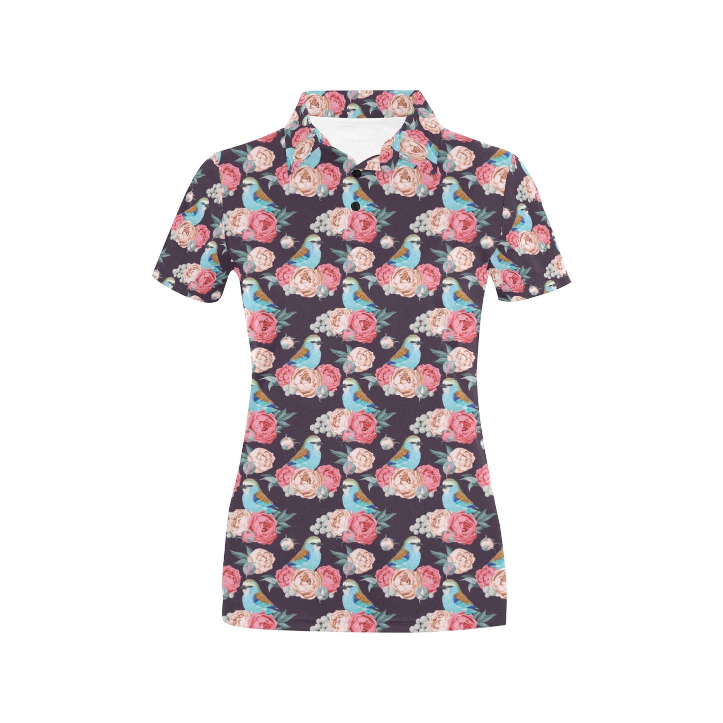 Bluebird Pattern Print Design 02 Women's Polo Shirt
